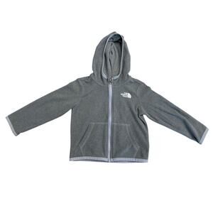 The North Face Glacier Full Zip Fleece Hooded Sweatshirt Toddler 2T Gray Hoodie